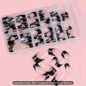 Professional French Tip Nail Guide Set - White Square Tips